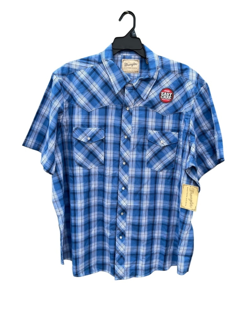 Wrangler Regular Fit Short Sleeve Western Plaid Shirt Size 3XL